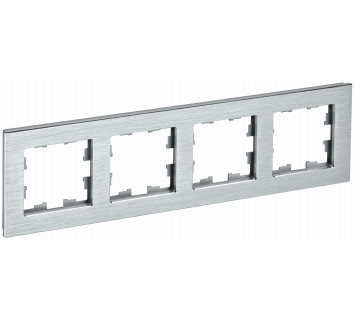 BRITE Рамка 4 -местная РУ-4-1-БрА металл алюминий IEK