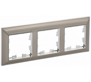 BRITE Рамка 3-местная РУ-3-Бр хром/никель IEK