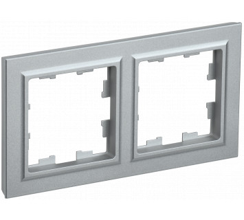 BRITE Рамка 2-местная РУ-2-БрА алюминий IEK