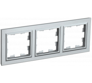 BRITE Рамка 3-местная РУ-3-БрА алюминий IEK