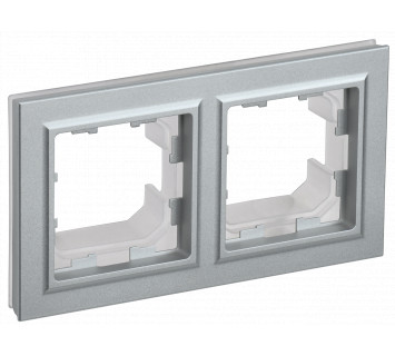 BRITE Рамка 2-местная IP44 РУ-2-БрА-44 алюминий IEK