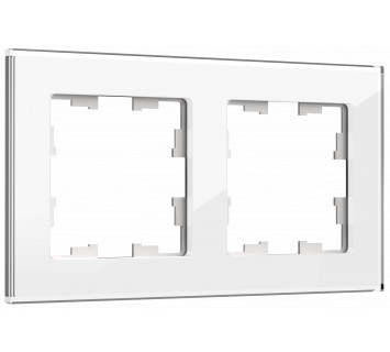 BRITE Рамка 2 -местная РУ-2-2-БрБ стекло белый IEK