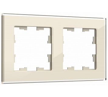 BRITE Рамка 2 -местная РУ-2-2-БрВа стекло ванильный IEK