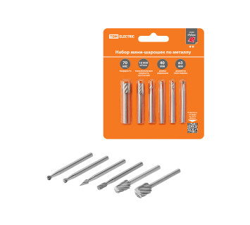 Набор мини-шарошек шлифовальных, ? 3 мм, L 40 мм, по металлу, 6 шт, 