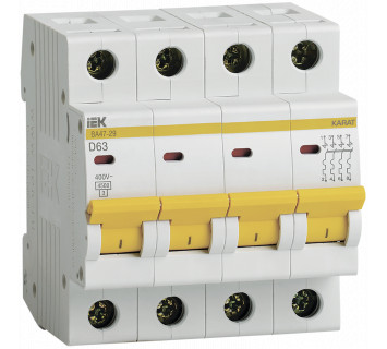 KARAT Автоматический выключатель ВА47-29 4P D 63А 4,5кА IEK
