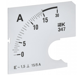 Шкала сменная для амперметра Э47 15/5А класс точности 1,5 72х72мм IEK