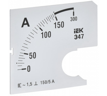 Шкала сменная для амперметра Э47 150/5А класс точности 1,5 72х72мм IEK