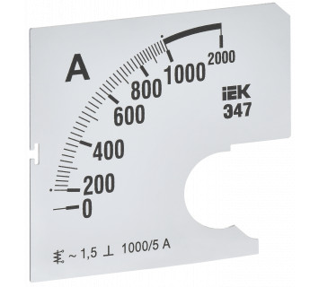 Шкала сменная для амперметра Э47 1000/5А класс точности 1,5 72х72мм IEK