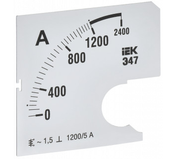Шкала сменная для амперметра Э47 1200/5А класс точности 1,5 72х72мм IEK