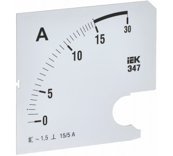 Шкала сменная для амперметра Э47 15/5А класс точности 1,5 96х96мм IEK
