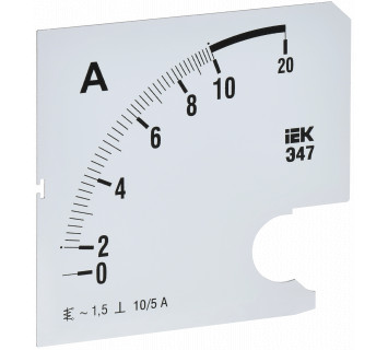 Шкала сменная для амперметра Э47 10/5А класс точности 1,5 96х96мм IEK