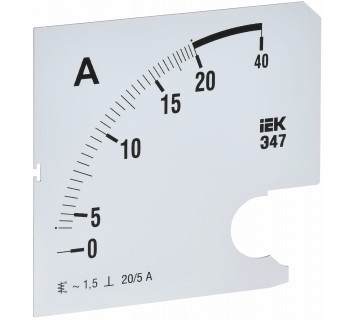 Шкала сменная для амперметра Э47 20/5А класс точности 1,5 96х96мм IEK