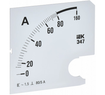 Шкала сменная для амперметра Э47 80/5А класс точности 1,5 96х96мм IEK