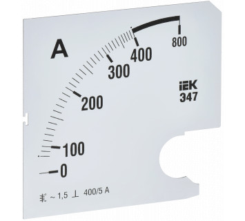Шкала сменная для амперметра Э47 400/5А класс точности 1,5 96х96мм IEK