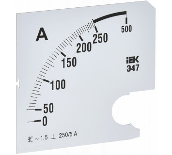 Шкала сменная для амперметра Э47 250/5А класс точности 1,5 96х96мм IEK