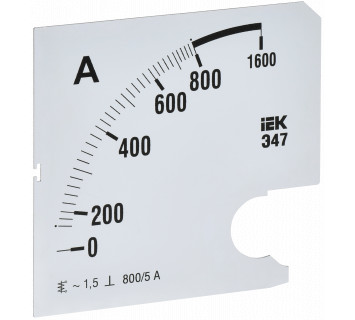 Шкала сменная для амперметра Э47 800/5А класс точности 1,5 96х96мм IEK