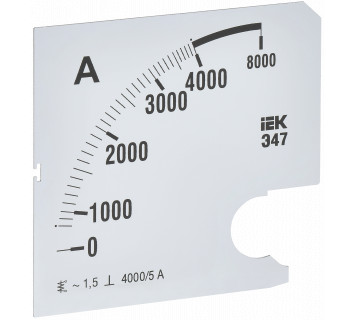 Шкала сменная для амперметра Э47 4000/5А класс точности 1,5 96х96мм IEK