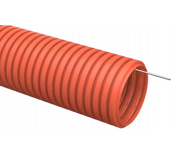 Труба гофрированная ПНД d=50мм с зондом оранжевая (15м) IEK