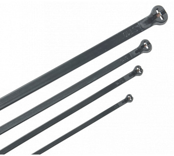 Хомут кабельный усиленный Хку 2,5х100мм со стальным замком черный (100шт) IEK