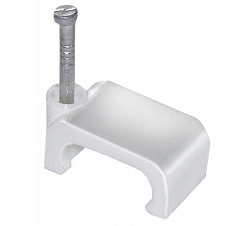 Скоба 12мм плоская пластиковая IEK