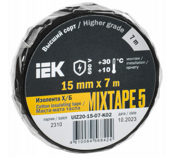 MIXTAPE 5 Изолента Х/Б 15мм 7м IEK