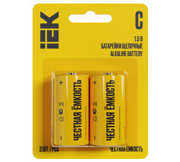 Батарейка щелочная Alkaline LR14/C (2шт/блистер) IEK