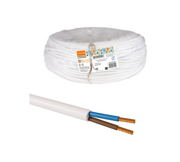 Провод ПВСмб 2х6 (100м), белый Народный