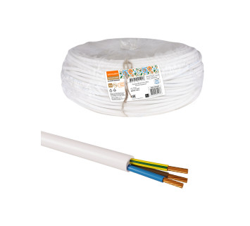 Провод ПВСмб 3х4 (100м), белый Народный