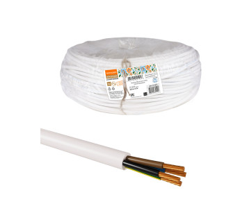 Провод ПВСмб 4х6 (100м), белый Народный