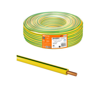Провод ПуВ 1х1,0 ГОСТ (100м), желто-зеленый TDM