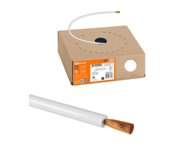 Провод ПуГВ 1х0,5 ГОСТ в коробке (250м), белый TDM