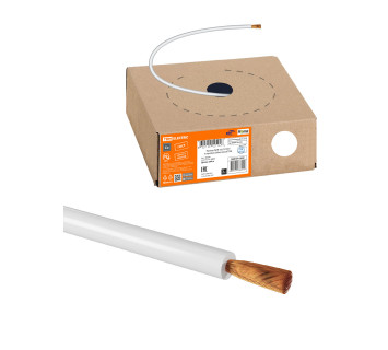 Провод ПуГВ 1х0,75 ГОСТ в коробке (200м), белый TDM