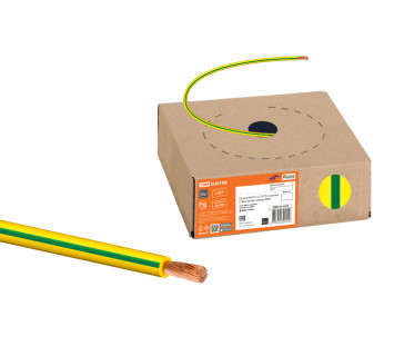 Провод ПуГВ 1х1,5 ГОСТ в коробке (100м), желто-зеленый TDM