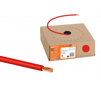 Провод ПуГВ 1х1,5 ГОСТ в коробке (100м), красный TDM