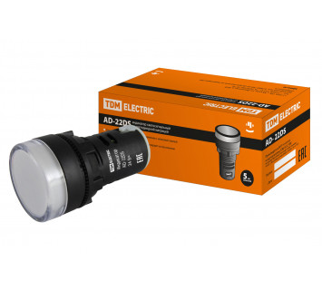 Лампа AD-22DS(LED)матрица d22мм белый 24В AC/DC TDM