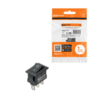 KCD11-102 250В AC/DC, 1P, 3А, (3с), ON-ON, черный, Micro TDM