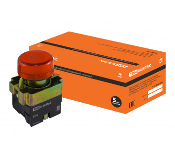 Лампа сигнальная SB2-BV64 с подсветкой 230 В LED, d22 мм, красный, IP40 TDM
