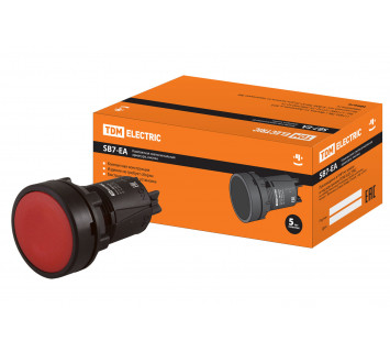 Кнопка SB7-EA42 с возвратом, 1НЗ, d22 мм, красная, IP40 TDM