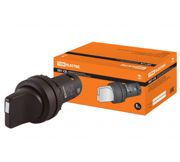 Перекл. 2 полож. SB7-CD25 с фиксацией, 1НО+1НЗ, d22 мм, черный, IP40 TDM