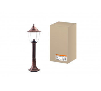 Светильник Прага Эл-11-73-075М 60 Вт Е27 напольный на стойке h-0.75 м медь, прозрачный плафон TDM