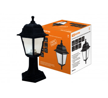 Светильник садово-парковый НТУ 04-60-001 четырехгранник, стойка, пластик, черный TDM