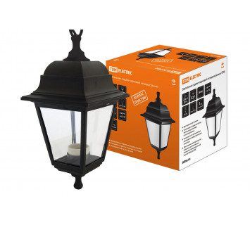 Светильник садово-парковый НСУ 04-60-001 четырехгранник, подвес, пластик, черный TDM