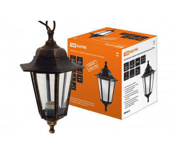 Светильник садово-парковый НСУ 06-60-001 шестигранник, подвес, пластик, бронза TDM