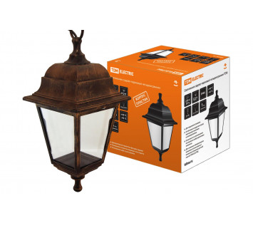 Светильник садово-парковый НСУ 04-60-001 четырехгранник, подвес, пластик, медь TDM