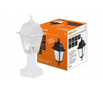 Светильник садово-парковый НТУ 04-60-001 четырехгранник, стойка, пластик, белый TDM