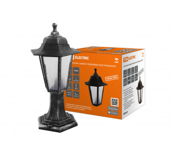 Светильник садово-парковый НТУ 06-60-001 шестигр., стойка, пластик, расс.пластик, серебро TDM