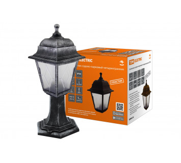 Светильник садово-парковый НТУ 04-60-001 четырехгр., стойка, пластик, расс.пластик, серебро TDM