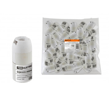 Патрон Е14 подвесной, термостойкий пластик, белый, TDM