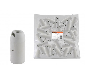 Патрон Е14 подвесной, термостойкий пластик, белый, Б/Н TDM