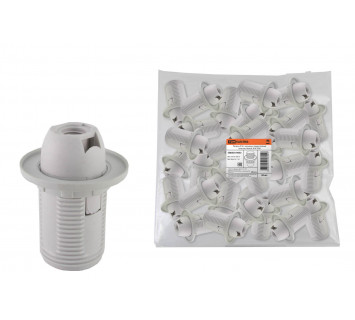 Патрон Е14 с кольцом, термостойкий пластик, белый, Б/Н TDM